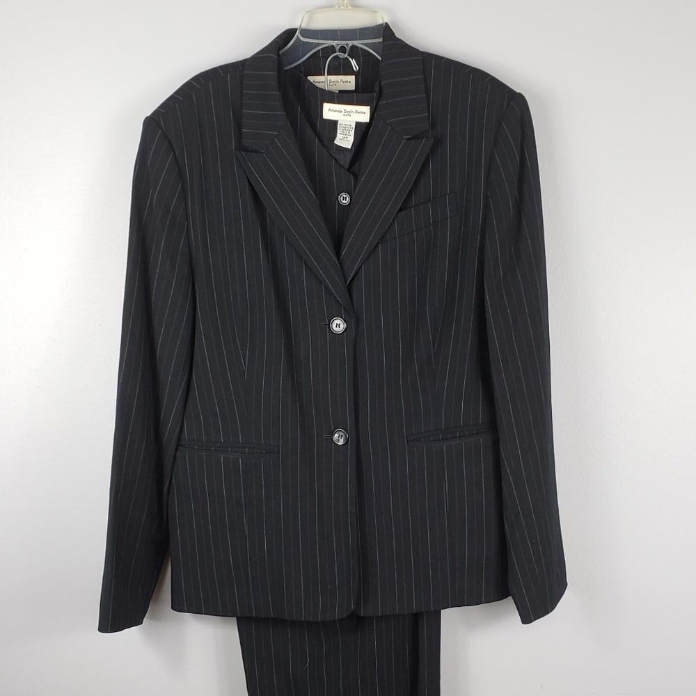 Amanda Smith Petite Suits Black 3 Piece Suit Sz12P